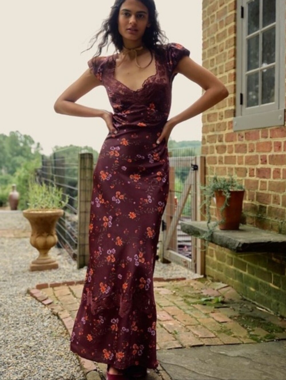 NWT (Tag Removed) Free People Butterfly Babe Cap-Sleeve Maxi Slip Dress sz XL